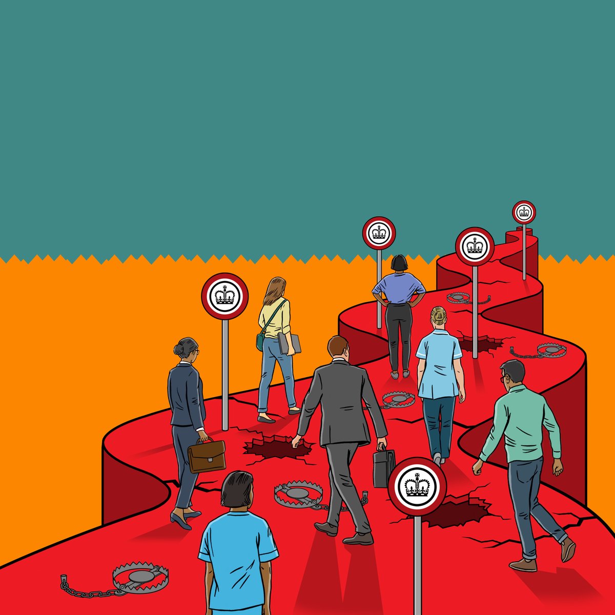 Here's my quick-turnaround #illustration for today’s <a href="/ft/">Financial Times</a> <a href="/FinancialTimes/">Financial Times</a>

Freelance tax reforms leave traps for the unwary… 

#freelance #employment #selfemployed #tax #hmrc #traps
ft.com/personal-finan…
