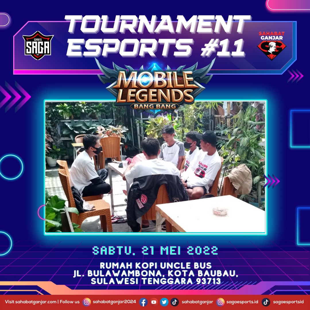 sahabatganjar's tweet photo. Wah tidak terasa #Batch11 Turnamen Offline Mobile Legends telah dilaksanakan di Kota Baubau, Sulawesi Tenggara.

Saksikan turnamen Mobile Legends #SahabatGanjar melalui live streaming melalui:

Youtube :
🔗https://t.co/G72OfIraDg

Facebook:
🔗https://t.co/T32SoTdUDf https://t.co/Wj3T0bAyJg