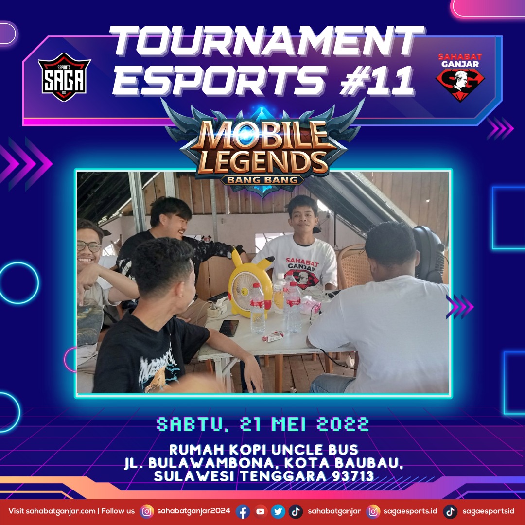 sahabatganjar's tweet photo. Wah tidak terasa #Batch11 Turnamen Offline Mobile Legends telah dilaksanakan di Kota Baubau, Sulawesi Tenggara.

Saksikan turnamen Mobile Legends #SahabatGanjar melalui live streaming melalui:

Youtube :
🔗https://t.co/G72OfIraDg

Facebook:
🔗https://t.co/T32SoTdUDf https://t.co/Wj3T0bAyJg