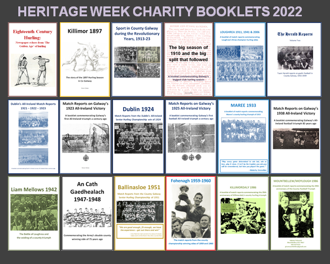 HeritageGalway's tweet photo. C18 Hurling
Killimor 1897
Ardrahan 1910
Loughrea 1911, 41, 06
Herald Reports 1915-39
Sport in Galway 1913-23
Dublin 1921-22-23
Galway 1923 
Dublin 1924
Galway 1925 
Maree 1933
Galway 1938 
Mellows 1942
Army 1947-48
Ballinasloe 1951
Fohenagh 1959-60
Killimordaly 86
Mbellew/Moy 86 https://t.co/ajWYHSWb86