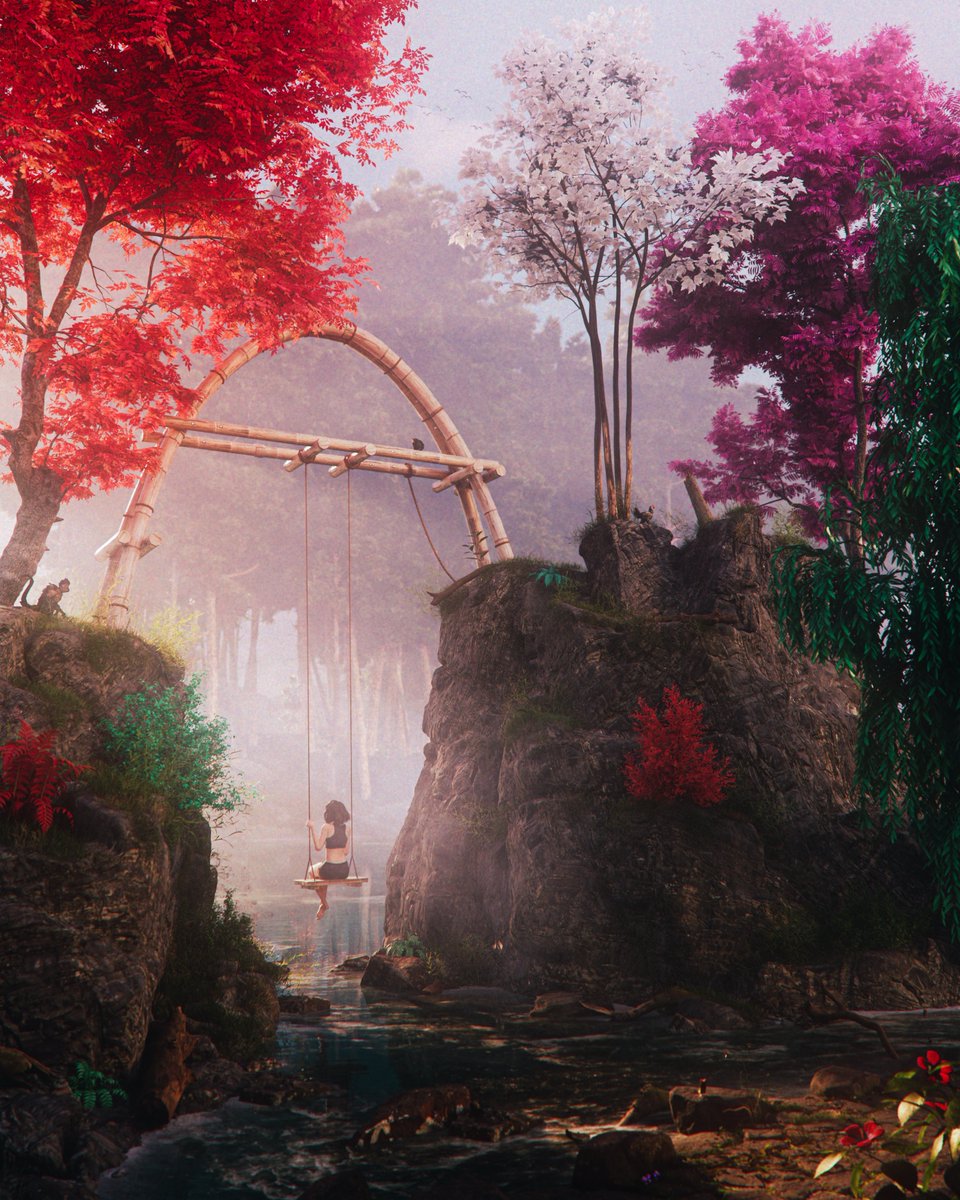 "Paradise Swing" 

This 1/1 piece is NOW LIVE on 
<a href="/foundation/">Foundation 🌐</a>!!

Release Date: 21st May 2022
Reserve Price: 0.4 $ETH
Link: foundation.app/@louixlin/prds…