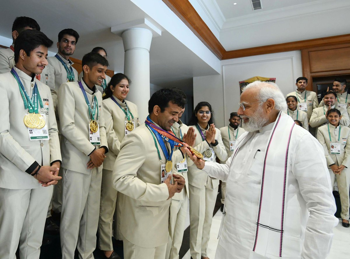 narendramodi's tweet image. Some more glimpses from the interaction with our champions.