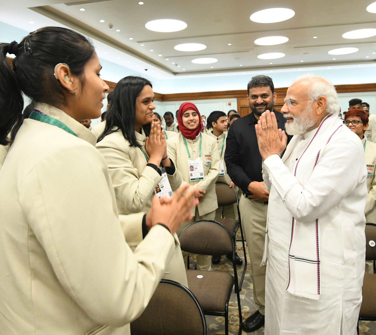 narendramodi's tweet image. Some more glimpses from the interaction with our champions.