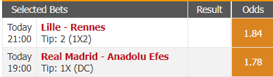 Point2Win's tweet photo. Saturday 21st of May - Double Bet @ 3.27

Lille - Rennes ⚽️ 🇫🇷

Rennes to win @ 1.84

Basketball Euroliga 🏀

Real Madrid - Anadolu Efes

Real Madrid double chance 1X @ 1.78

#France  #Ligue1  #basketball #Euroliga https://t.co/PMahBqzxlr