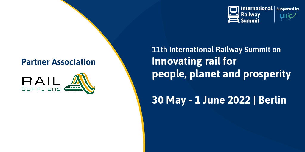 .@RailSuppliers is partner association of 11th International Railway Summit in Berlin from 30 May – 1 June. You can book your conference pass at https://t.co/CAKQlcPpxI 

#irs11 #summit #Railwaysummit https://t.co/0QBKza8pc8