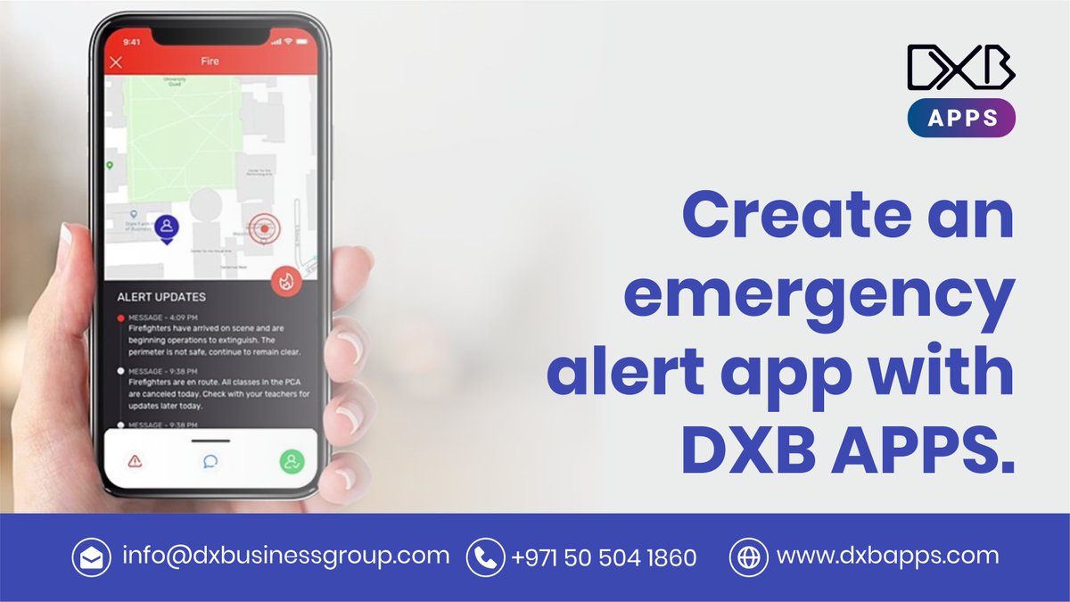 DxbTechnologies's tweet photo. DXB APPS can help build an app that will alert the people in the vicinity of the emergency situation about it with an alert button.
https://t.co/35bAkgInVJ
#EmergencyAlertApp #Emergency #AppDevelopers #AppDevelopment #UAE https://t.co/B3IZP9MhmN