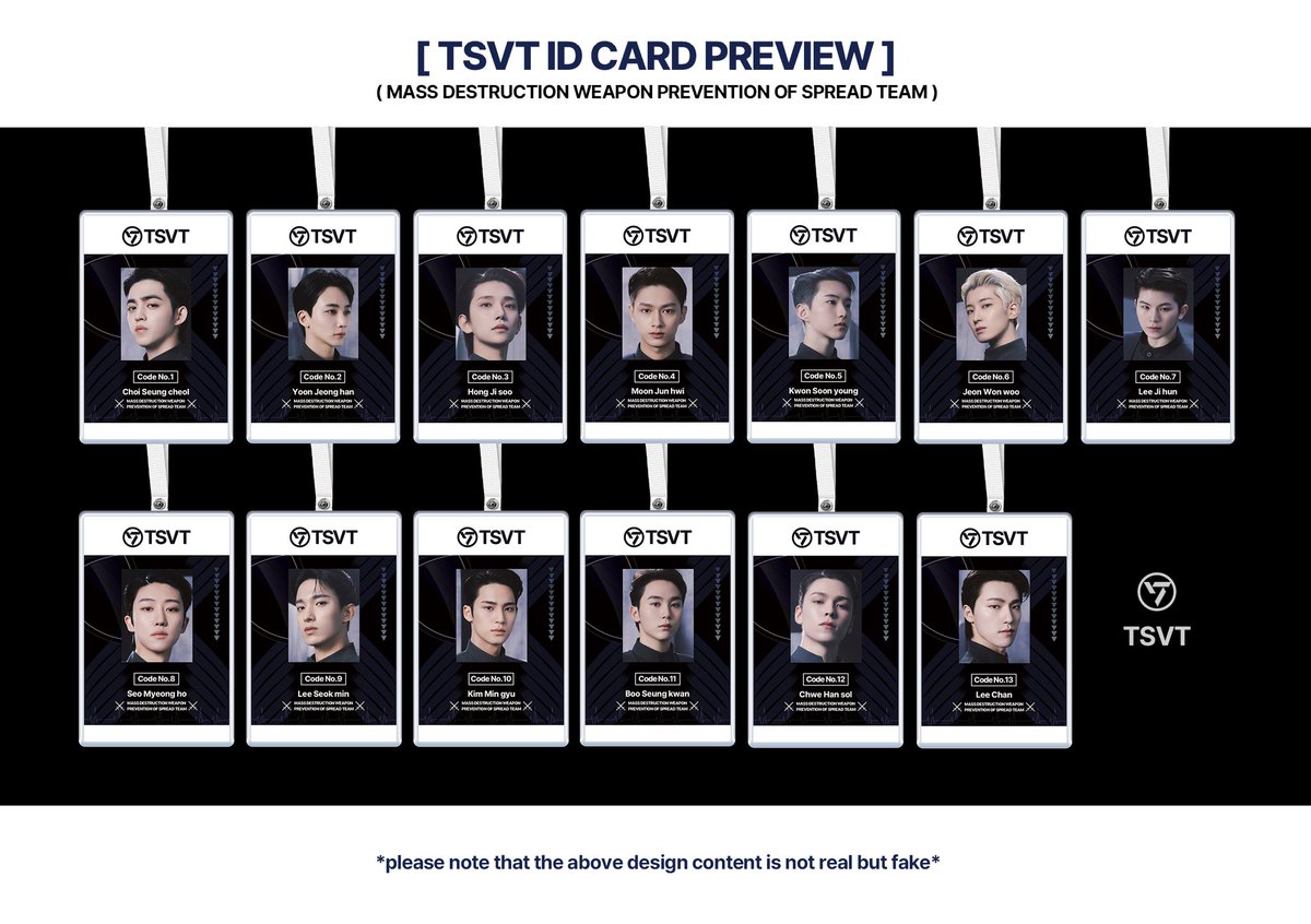 kgcherry88's tweet photo. TSVT ID CARD (팀원증) 수요조사 폼
⚔MDWPOS TEAM Identification Card⚔
#RT 제작 확정시 세 분께 원하시는 멤버 팀원증 1 SET 드립니다
📎 https://t.co/ZFA0X6sJGX
🗒 5/21~5/24
•타래로 상세 사진 확인 가능합니다•
#세븐틴 #SEVENTEEN #TSVT https://t.co/qZThgdRzUL