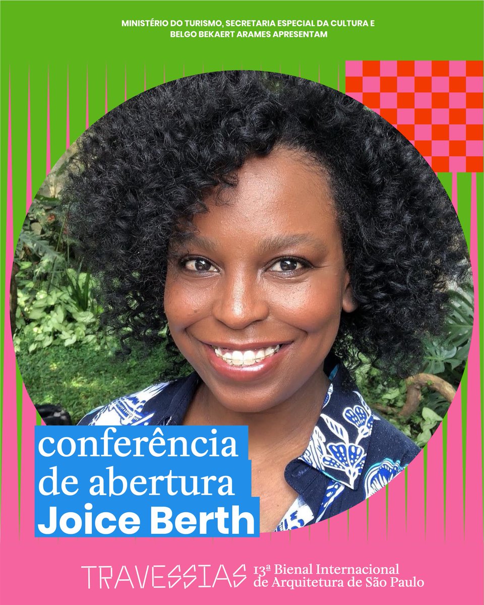 Está chegando!!

Dia 27/05, às 18h, vamos ter a abertura da exposição da Bienal de Arquitetura no <a href="/sescavpaulista/">Sesc Avenida Paulista</a>!

E para inaugurar os trabalhos, às 20h, <a href="/BertJoi/">Joice Berth</a> fará a Conferência de Abertura