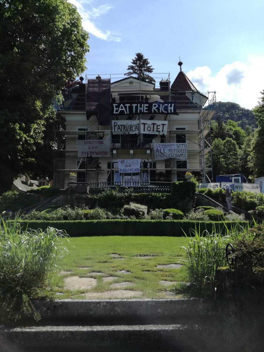 //BREAKING NEWS // We have occupied the mansion of the russian oligarch Igor Schuwalow at the Attersee, Austria. #RussianUkrainianWar #occupation #anarchistsagainstoligarchs