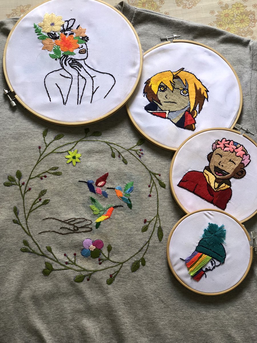 deryn_fluo's tweet image. Hi twitter 🧍🏾‍♀️, I started ‘hand’ embroidery during the ASUU strike. 
These were hand embroidered by me. 
Please rt and patronize me🙏🏿