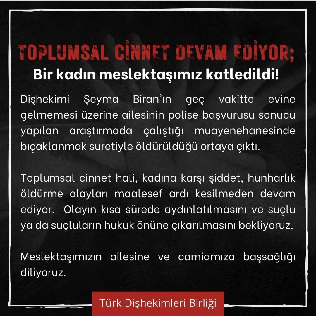 Duyun sesimiziii❗❗❗
Öldürülüyoruz❗❗❗
Şuan bunu tüm ülkenin konuşması lazımdı, araştırılması lazimdi ama kim biliyor??? Yine biz hekimlerden başka kimsenin umrunda değil... 🥺