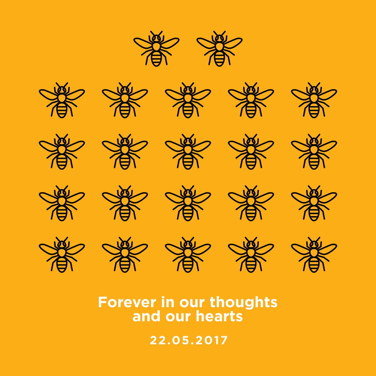 CapitalOfficial's tweet photo. We remember John, Courtney, Kelly, Georgina, Olivia, Liam, Chloe, Wendy, Martyn, Alison, Megan, Nell, Michelle, Angelika, Marcin, Sorrell, Lisa, Eilidh, Elaine, Saffie, Philip and Jane 🐝

Always in our hearts ❤️ https://t.co/72BMmFlpbD
