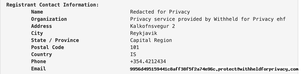 0xNira's tweet photo. @AlphaLabs_NFT @rbrglou @fujiapes @AlphaLabs_NFT @rbrglou @fujiapes @hannya_eth A quick WHOIS lookup on the drainer URL FujiApes dt com returns the below. Plz share further. https://t.co/0EUuTpRSZB