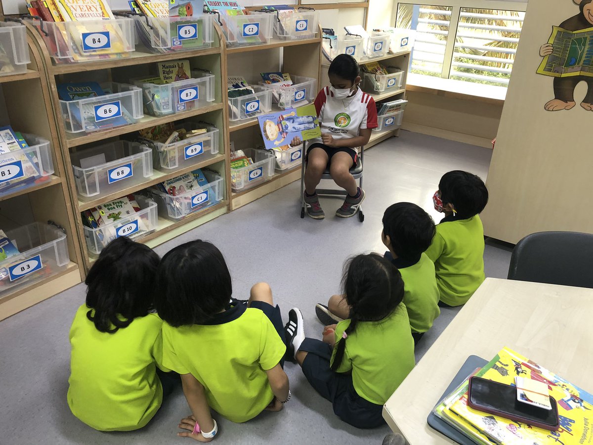 Grade 5 Ss reading-aloud to JKG. Targeting #Fluency, working towards accurate reading at a reasonable rate with good phrasing, intonation expression and building the love for books for our li’l ones; all at one time <a href="/chchkiwiT/">Tony</a> <a href="/ois_primary/">OIS Primary</a> <a href="/ibpyp/">IB PYP</a> <a href="/twisha_b/">Twisha</a>