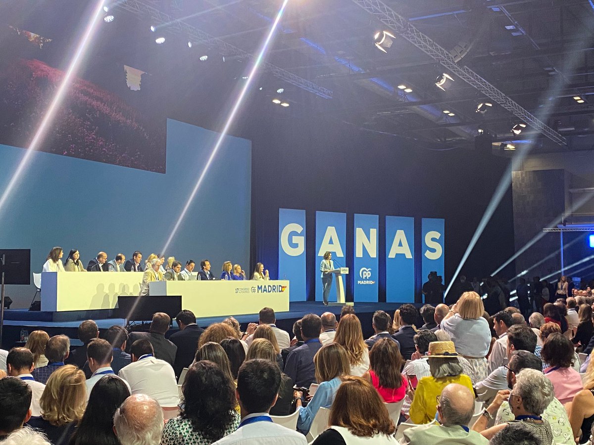 ppelpalmar's tweet photo. Enhorabuena Presidenta @IdiazAyuso
 #17CongresoPPMadrid #GANAS https://t.co/ow5MVNT6Be