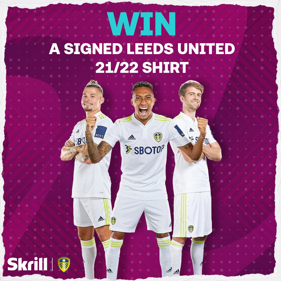 skrill's tweet image. 👕 COMPETITION TIME! 👕

We're giving away a signed @LUFC shirt ahead of tomorrow's crucial #PL game with @BrentfordFC!

To enter:
1️⃣  Follow @skrill 
2️⃣  RT this tweet
3️⃣  Tag 2 #LUFC fans in the comments!

T&amp;amp;Cs apply.
Winner must be aged 18+
Ends midnight (BST) 22/05/22