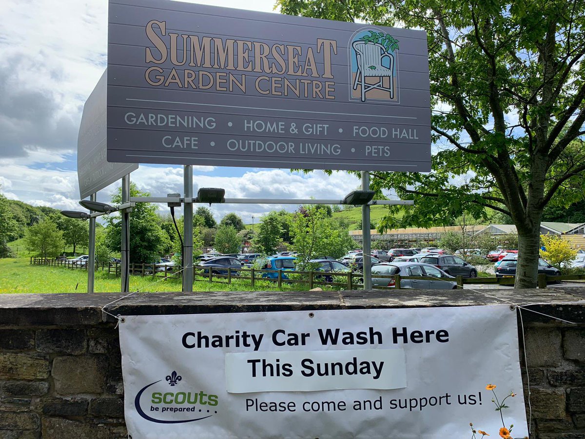 Charity car was tomorrow at Summerseat Garden Centre. 9:30 to 4:30. Come down and get the car washed and help out the Scouts with the trip to @KISC