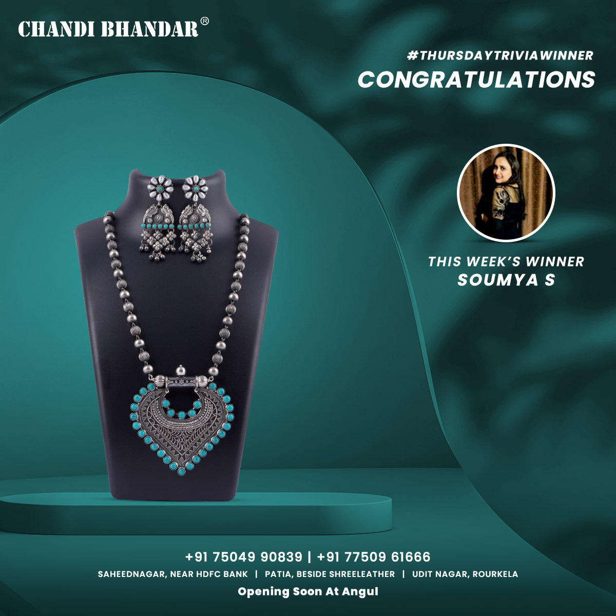 BhandarChandi's tweet photo. Thank you, everyone, for participating in ThursdayTrivia. It was a great experience to have so many responses during the event. We appreciate your time and dedication given to this event. Many Congratulations to the lucky winner @Soumyyyya Soumya S
#chandibhandar #thursdaytrivia https://t.co/HjOFuPujOh