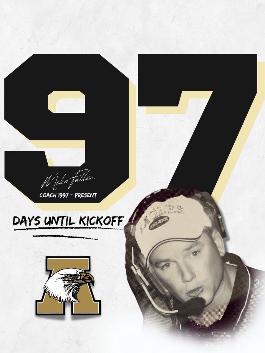 AbileneEagleFB's tweet photo. We’re 97 days out as we honor @coachfullen. He came to Abilene High as an assistant in 1997. From 2001-2018, Fullen led the way of the “Blackshirts” identity…a faster, more tenacious attack on defense. He took over as HC in 2019 and truly embodies #TEW daily. #97DaysUntilKickoff https://t.co/mdCHSCDH0M