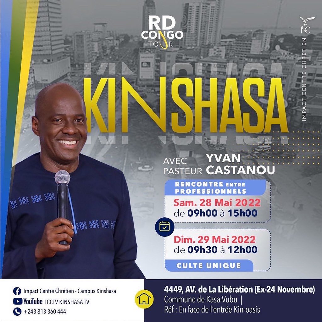 YCastanou's tweet photo. #RDCongoTour 🚨Si vous habitez à Kinshasa, je vous donne RDV le 28 mai pour une rencontre spéciale entre professionnels à l’hôtel Memling. Pré-réservation et paiement de votre place via M-PESA en cliquant sur ce lien : https://t.co/oI6fvhzvur
Info/Réservation : +243 82 900 96 95 https://t.co/CmSFsyqV8q