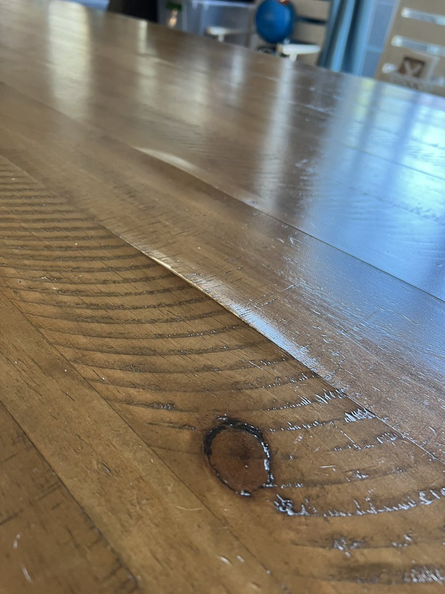 KevinB_Tech's tweet image. Super disappointed with this table from the Joanna Gaines Magnolia Collection at Living Spaces. After less than two years the veneer is lifting and it’s no longer under warranty. 👎@LivingSpaces @joannagaines