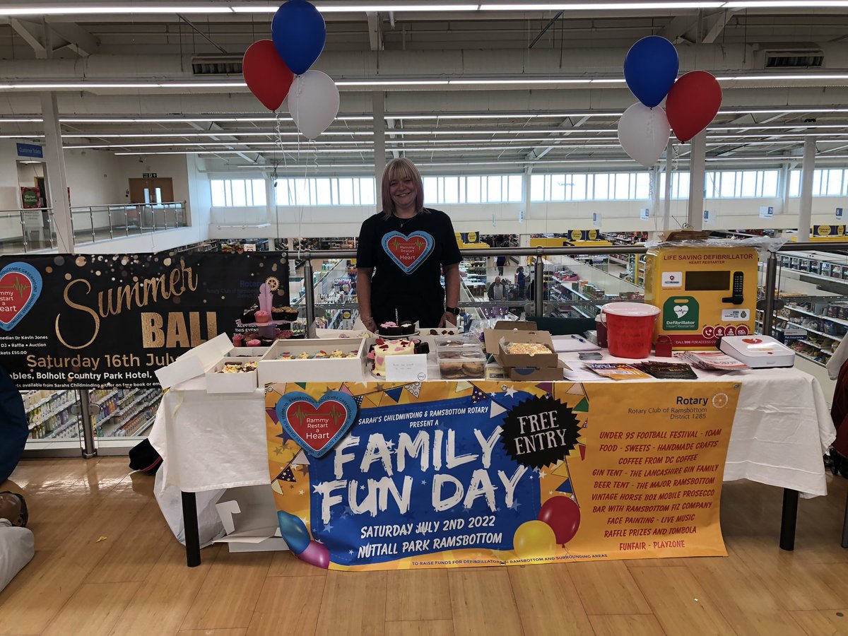 Great day at Tesco Haslingden selling cakes, teaching CPR and promoting Rammy Restart a Heart ❤️ Thank you for all the cakes 🍰