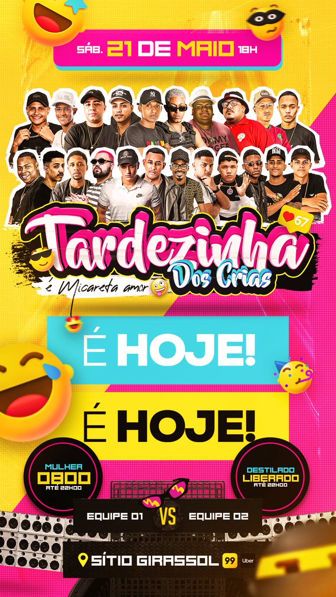 VEM QUE HOJE TEM TARDEZINHA DOS CRIAS COM 20 DJS E 2 EQUIPES 🔥

MULHER 0800 ATÉ  22:00
DESTILADO LIBERADO ATÉ 22:00

#pracima #hjécoro #MicaretaDaTDC