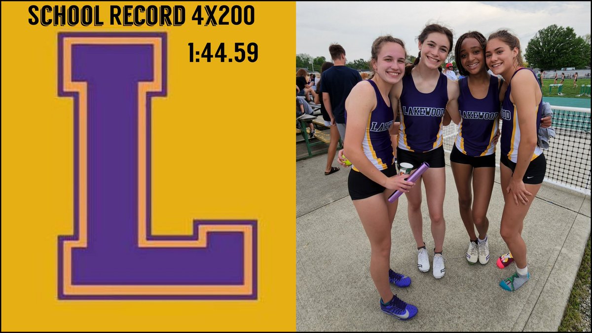 LkwdLHSTrakFld's tweet photo. Congratulations on breaking the 4x200 School Record and moving on to Regionals.
Teeghan McGann- Mckenna Hunt - Kaydence Doxley - Elliott Snyder ππ
#RangerPride @LkwdAthletics #OneHeartbeatOneLkwd #FocusFWD @LkwdSchools @LHS_ABOOSTERS @FacesLakewoodOH https://t.co/4m7ufTIbje