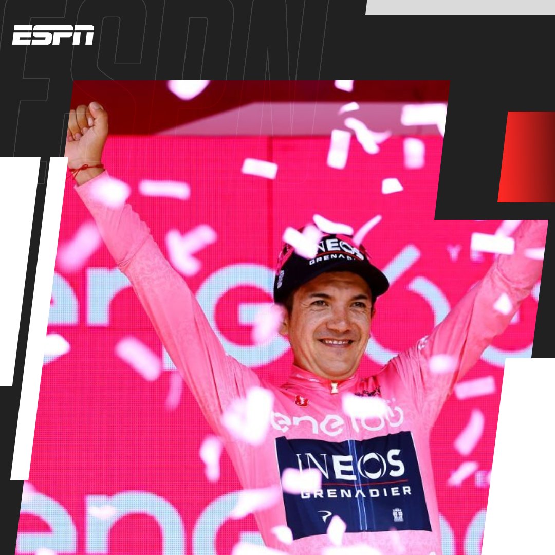 ESPNEcuador's tweet photo. ¡La Maglia Rosa ya es de Carapaz! https://t.co/y8r0ugtglm