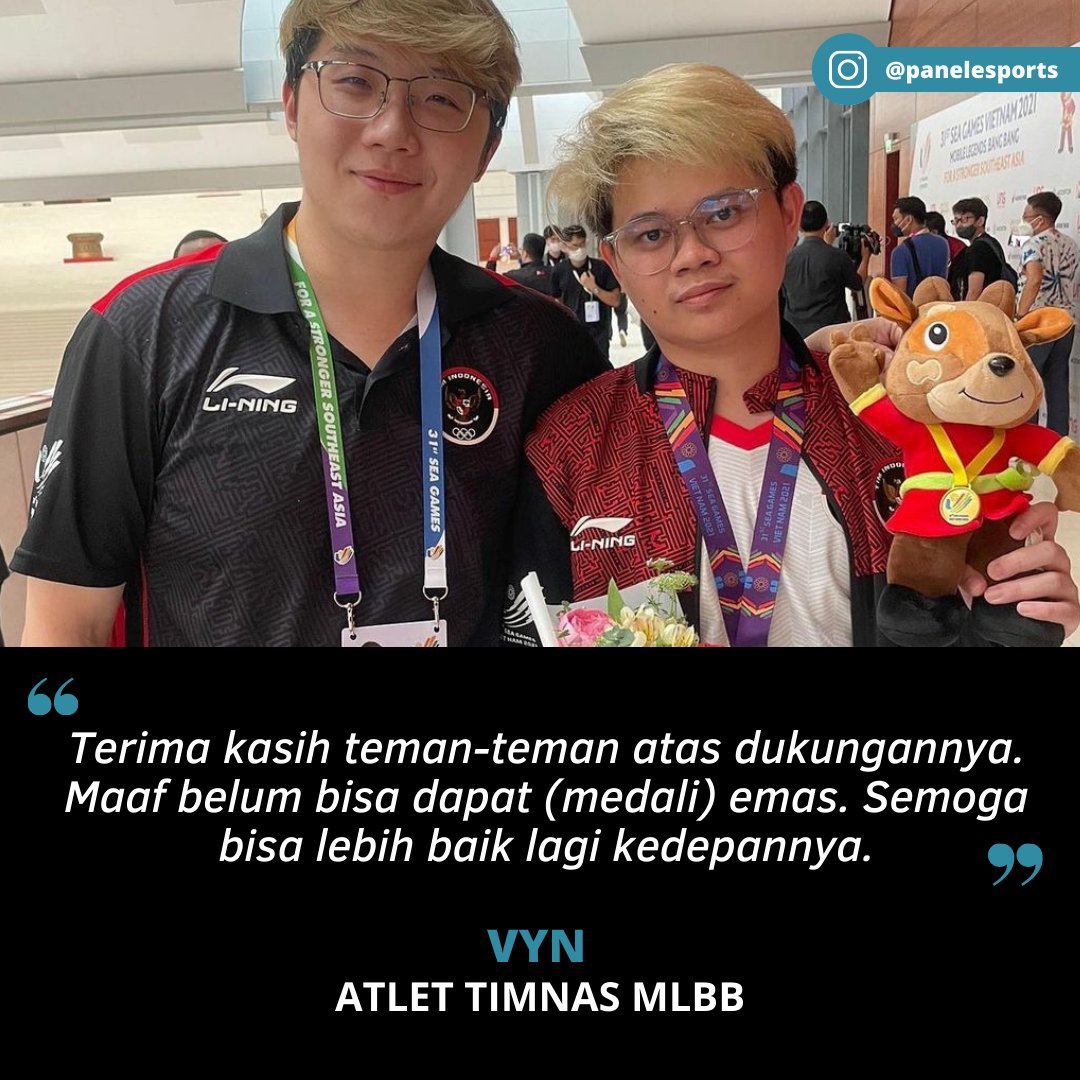 PanelEsports's tweet photo. You did a great job. Well done Vynn 🇮🇩

Source: IG story @rrq_vyn

#seagames2021 #seagames #mobilelegends #mlbb #vyn #rrqvyn #indopride #seagamesvietnam https://t.co/ayabVlrEW5