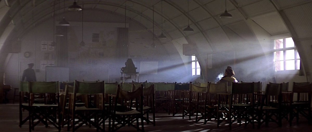 iaguilardop's tweet photo. Single-source (hard) lighting through smoke, soft lights, wide open anamorphics and wendy lights by David Watkin BSC on Peter Hyams’ “HANOVER STREET” (1979) #cinematographer #directorofphotography #cinematography #davidwatkin #peterhyams #panavisionanamorphic https://t.co/JSNfGucSaP