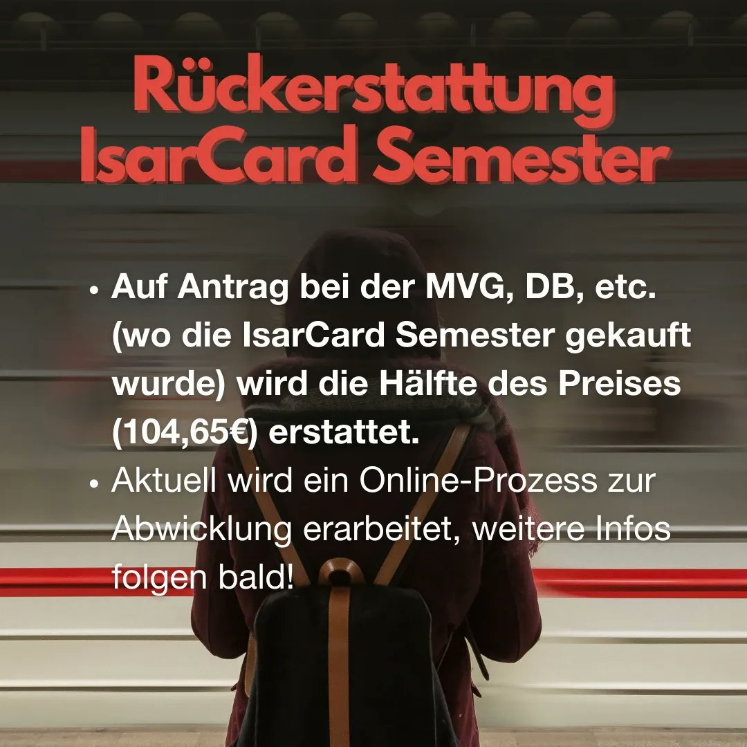 Endlich sind die Infos für das 9€-Ticket für die Münchener Studierenden da!

Infos &amp; Details: semesterticket-muenchen.de/9-euro/

#sv4tum #münchen #studierendenvertretung #asta #hochschulpolitik #mobilitaet #9EuroTicket #semesterticket #entlastungspaket #isarcardsemester
<a href="/MPI_TUM/">Fachschaft MPIC</a>