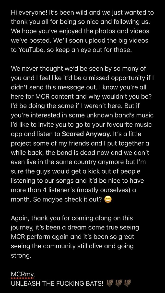 LuisMuGlez's tweet photo. If you don’t mind here’s a little unknown music…

Scared Anyway

Apple Music: https://t.co/hiz5p2pDuQ

Spotify: https://t.co/u2oWZbSkUD

Thank you all! 🗡🌹⚰️📿🦇 https://t.co/Y7iPwcnqNR