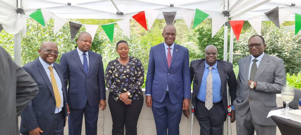 SABINACHEGE's tweet photo. I  was part of the invited guests who received President Uhuru Kenyatta during his official visit to Switzerland on the occasion of the commissioning Kenya’s new chancery in Geneva. Also present during the auspicious occasion were by CS Mutahi Kagwe,Patrick Amoth among others. https://t.co/Y9SWWxcqc1
