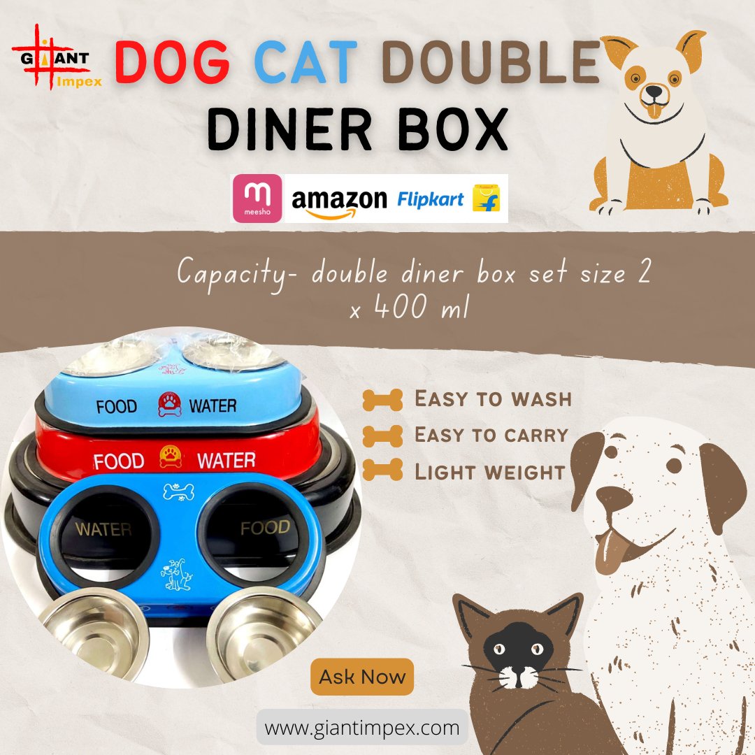 ViratSplSteels's tweet photo. Giant Impex on #Google https://t.co/5eQzane6LW Ask for #Dog #Cat Double Diner Box
GIANT IMPEX Stainless Steel Dog Cat Double #DinerBoxSet with #AntiSlipMat
Available in #Amazon, #Meesho and #Flipkart
Order Now
https://t.co/KKdhuZRIqR... https://t.co/2PzCGZwgpL