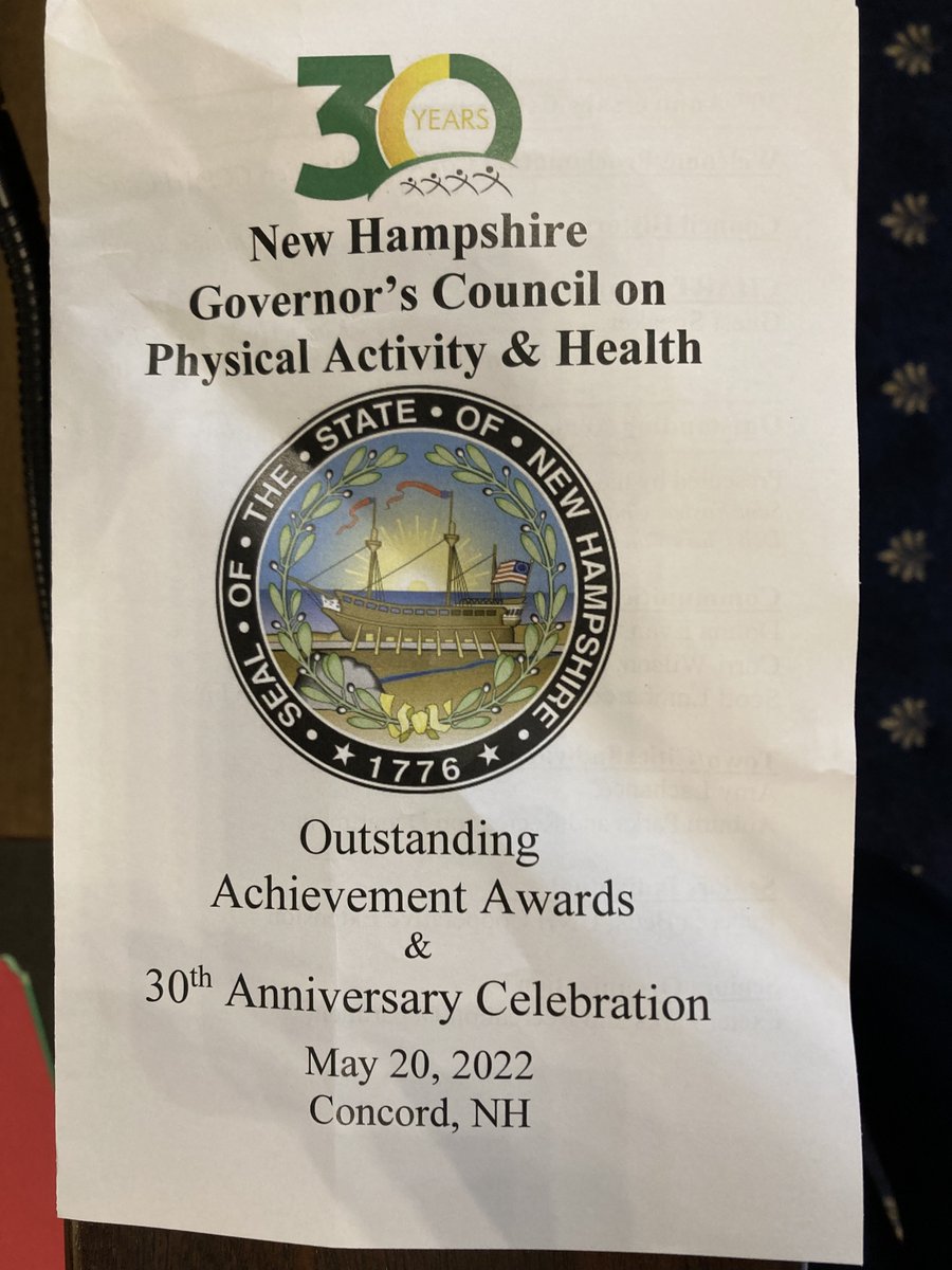 New Hamphsire Governor's Council on Physical Activity &amp; Health
Outstanding Achievement Awards &amp; 30th Anniversary Celebration