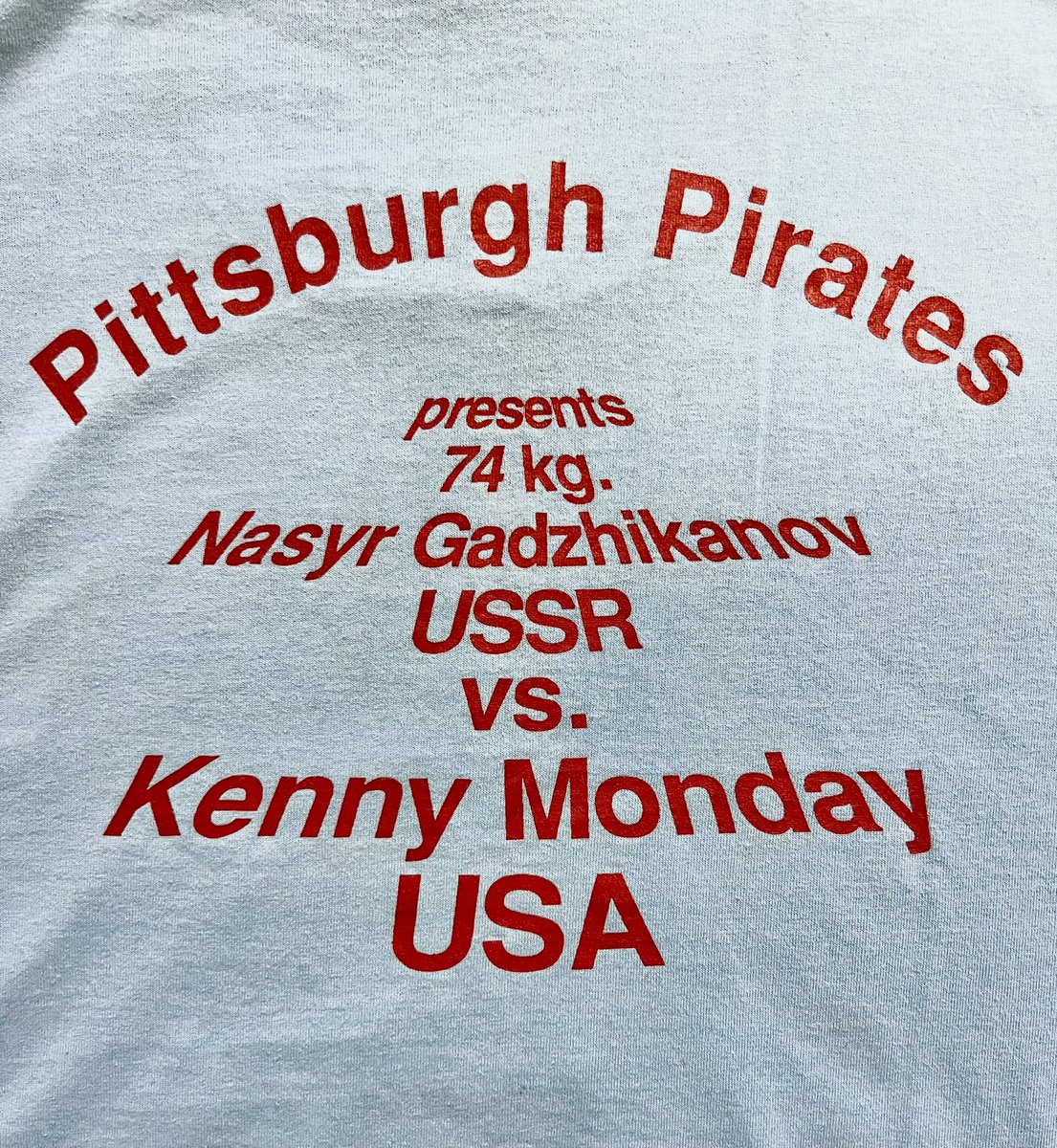 A big day of wrestling calls for a big T-shirt! Not even sure if <a href="/kenny_monday/">Kenny Monday</a> has this one. Hey <a href="/knarkill/">Cliff Fretwell</a> check out the sponsor of the match!
#WrestlingShirtADayinMay