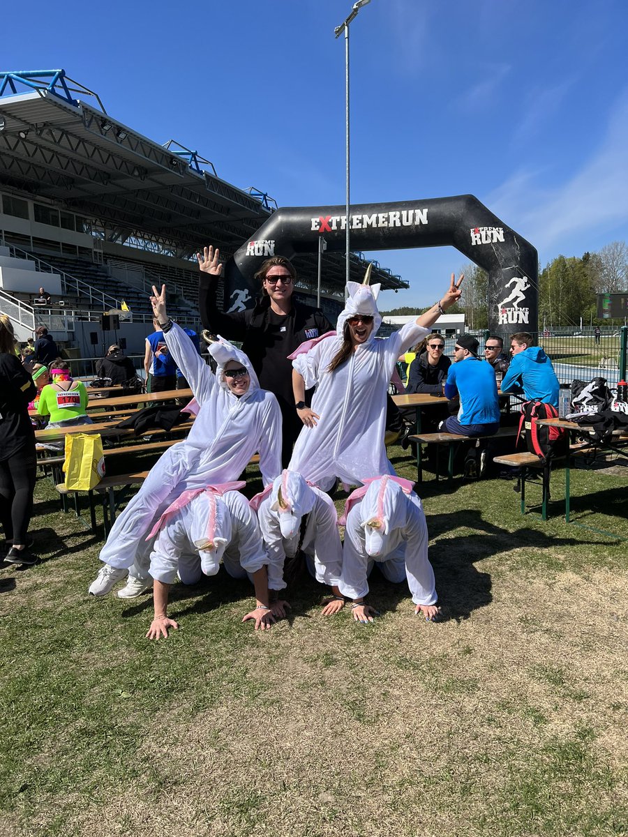 StariaGroup's tweet photo. 🦄 Today Staria’s unicorns took up the different challenges at #ExtremeRun event in Espoo.

On the track, our unicorns got to run, climb, jump, swim and have fun together. Warm thank you to the event organizers for a great day 💪🏻 

#TeamUnicorn #TeamStaria https://t.co/TZ7a5hJa4O