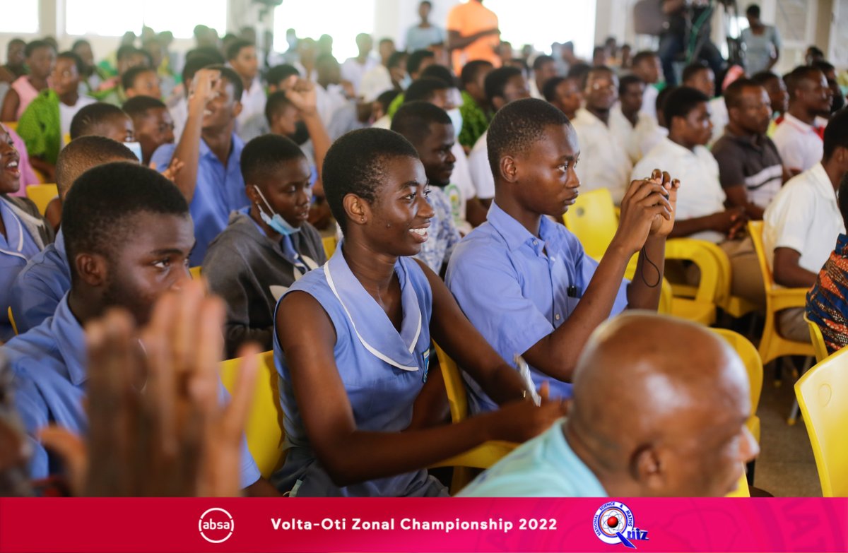 NSMQGhana's tweet photo. Volta-Oti Zonal Championship - Semifinal 2

End of Round 2

Sonrise Christian High School: 26pts
Mawuli School: 13pts
Awudome SHS: 13pts

@AbsaGhana #AbsaZonalChamps

📺: https://t.co/Oa8dwOfXox

#NSMQ2022 #Primetime https://t.co/QsdrooTSK1