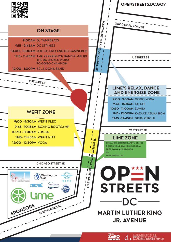 #OpenStreetsDC is a great opportunity to try something new! There will be lots of FREE activities planned #TODAY at the activation areas along #MLKJrAvenue! 

And don’t forget to support <a href="/AnacostiaBID/">Anacostia BID</a> retailers, nonprofits &amp; dining establishments while you are here! 🛍🍔🥗🎨🎵