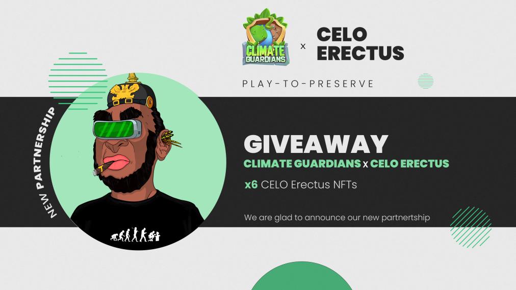 KOKO___AI's tweet photo. @ClimateGuards are excited to announce a collaborative partnership with @CeloErectus ⚔️

#CeloErectus offers a unique NFT collection to the @CeloOrg community.

Celebrate by entering our 6x Celo Erectus #NFTGiveaway 🔥

➡️ Enter &amp; Win Here: https://t.co/TxlwKAwvrg

#CELO #NFTs https://t.co/bclGaLlI8q