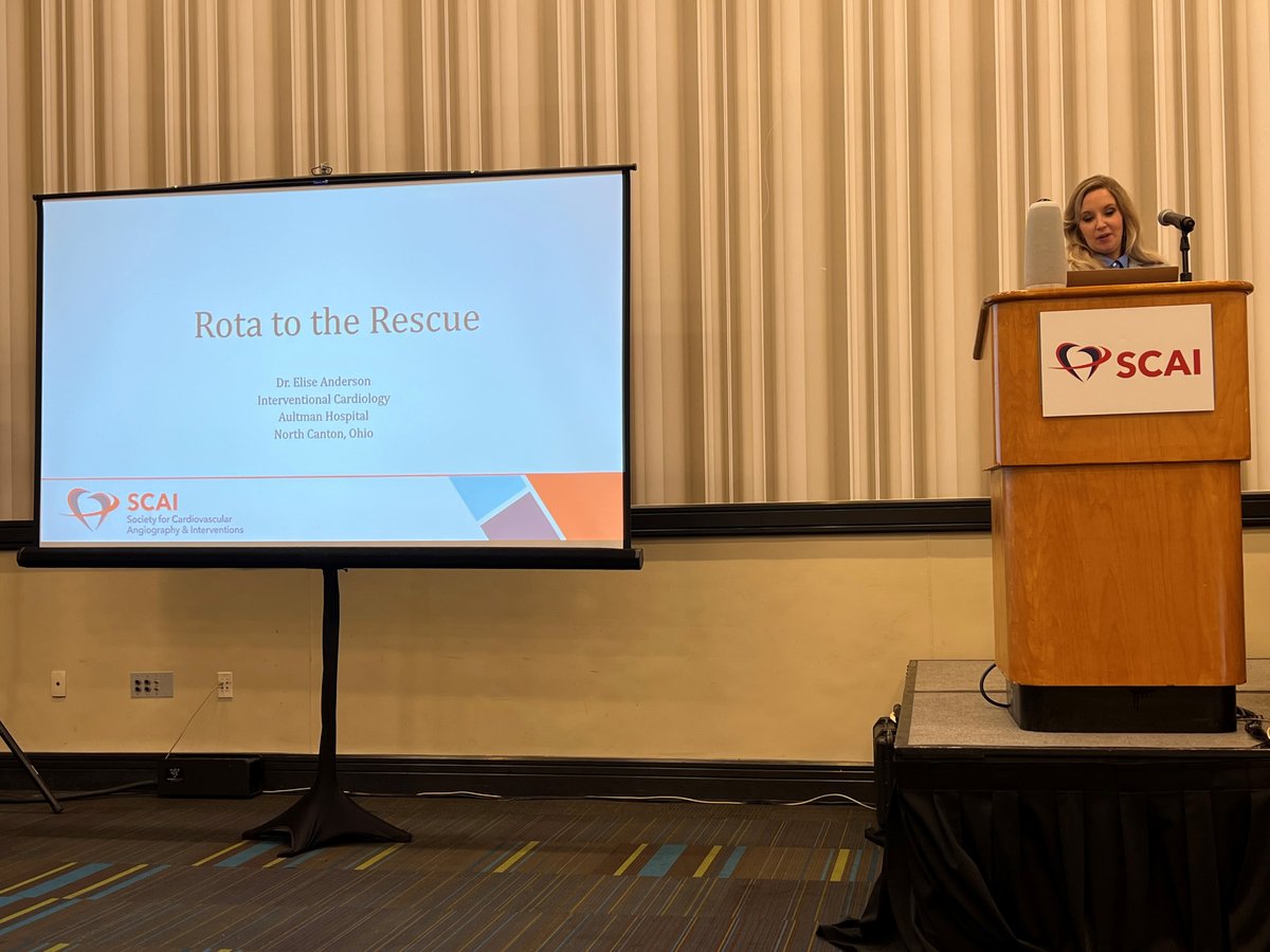 SCAI's tweet photo. @Pooh_Velagapudi @HenrytTimothy @SVRaoMD @DrRanyaSweis Discussion and conclusions from Dr. Elise Strum Anderson’s presentation “Rota to the Rescue” at #SCAI2022. #coronary #challengingcase #SCAIWIN https://t.co/ykZAp48D13