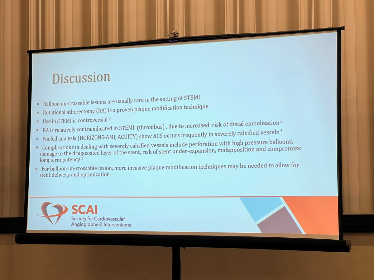 SCAI's tweet photo. @Pooh_Velagapudi @HenrytTimothy @SVRaoMD @DrRanyaSweis Discussion and conclusions from Dr. Elise Strum Anderson’s presentation “Rota to the Rescue” at #SCAI2022. #coronary #challengingcase #SCAIWIN https://t.co/ykZAp48D13