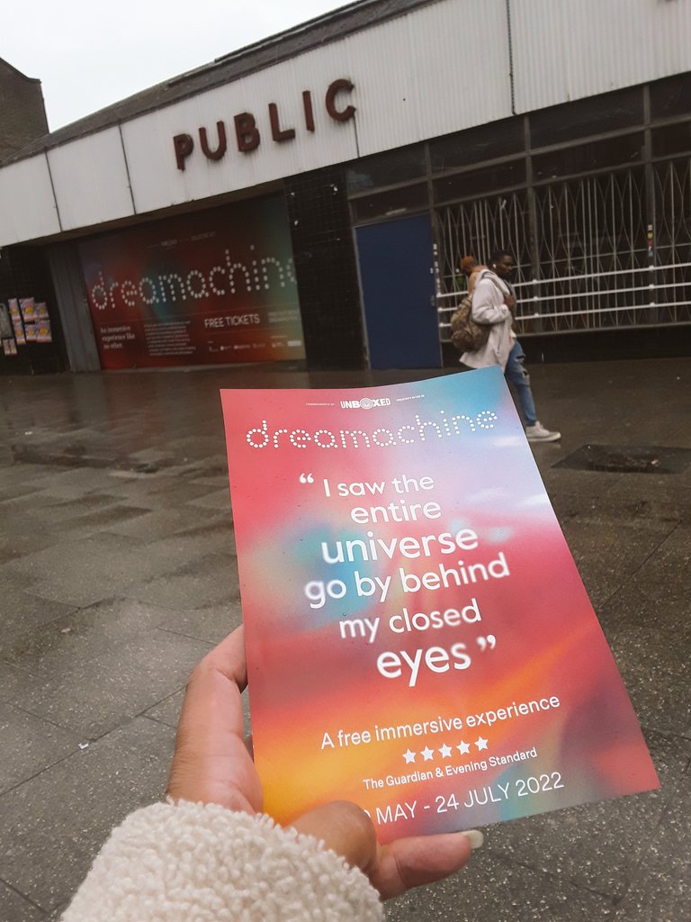 LondonersLondon's tweet photo. My 339th #LondonersLondon tip for #CentralLondon - @Drea_m_achine by @woolwich_works &amp; part of @unboxed2022 Old indor #PublicMarket in #Woolwich. FREE immersive, using sound &amp; light through closed eyes to explore your understanding of life &amp; perception. #LetsGuide #UniquelyLondon https://t.co/3XfVVy50WX