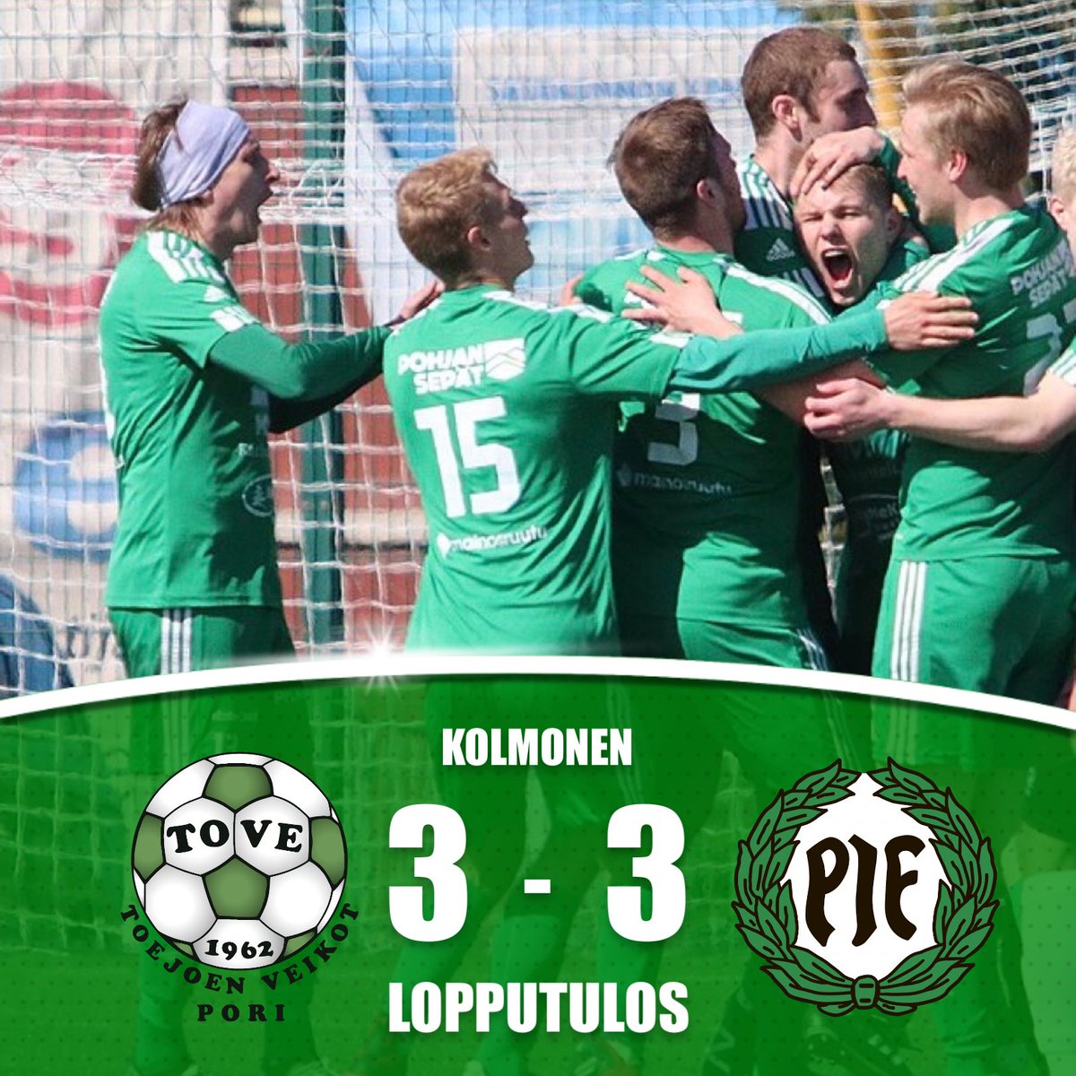 Olipas ottelu! 😳 Kolme maalia kaverille eteen. Vartti ennen loppua aivan järisyttävä mylly pyörimään ja kolmen maalin takaa tasoihin 🟢

Ei suostu kotonaan häviämään 🟢

#toejoenveikot #seonmunjengi #säästöpankki #tahdoenemmän
