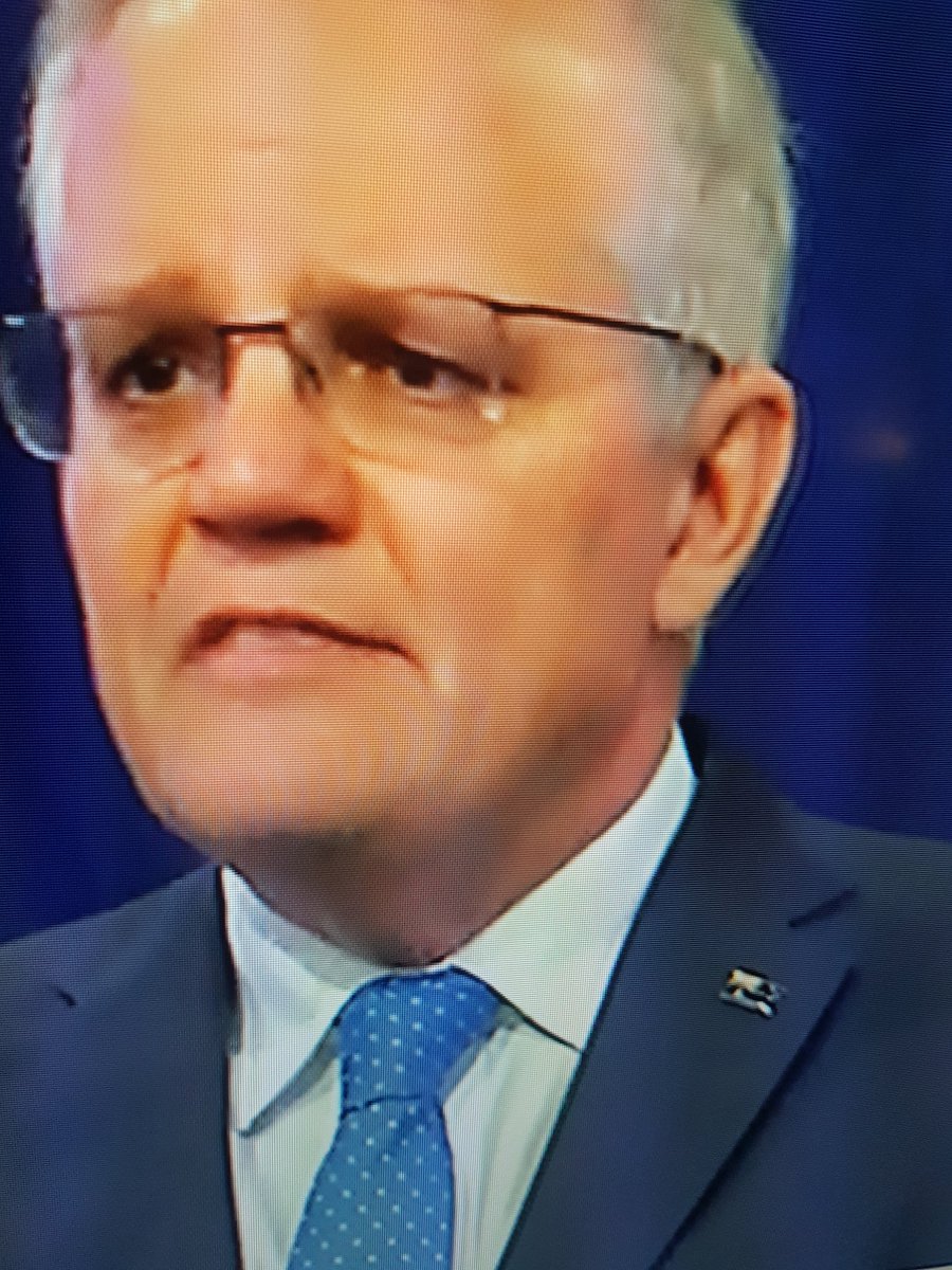 MegMundell's tweet photo. Morrison "Yadda yadda, defense force, upheaval, Ukraine, miracles, family, democracy, how great is Australians..."
Jenny: "Fuck."
#AusVotes22 #auspol #AusElection2022 https://t.co/2FsMqdthU6