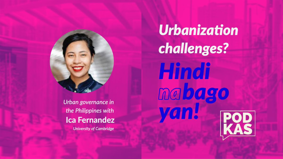 We tackle urbanization in the PH with a focus on housing, transport, infra, and sustainable cities in our newest episode with <a href="/icafernandez/">Maria Carmen (Ica) Fernandez</a>! What urbanization challenges await the new admin, and what could be done? Listen up! spoti.fi/3wKkIcN