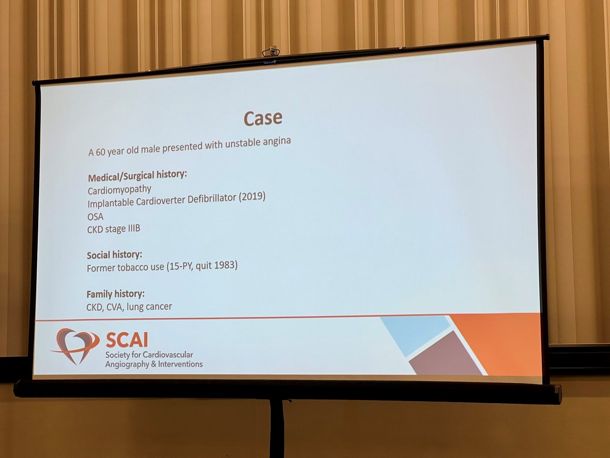 SCAI's tweet photo. @Pooh_Velagapudi @HenrytTimothy @SVRaoMD @DrRanyaSweis Tsleem Katchi, MD shares #SCAIWIn #coronary #challengingcase “A 60-year old man with unstable angina” at #SCAI2022. https://t.co/MLW90071nq