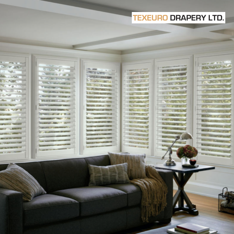 TEXEURODRAPERY's tweet photo. For the best of both worlds, choose #CaliforniaShutters to complement your living room #Décor. Texeuro Drapery provides shutters made with a solid extruded poly resin or a high-quality solid wood base to allow light in while maintaining your #privacy. https://t.co/lg9kSkbX0S https://t.co/NnHTAFZpoG