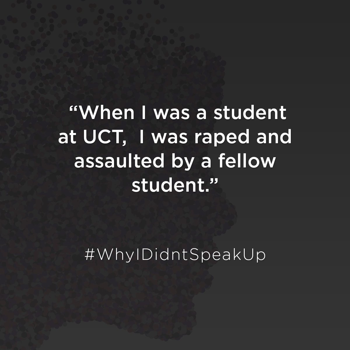 Part I: In 2012, while I was a student at <a href="/UCT_news/">UCT</a> I was raped by a fellow student. I reported it to the faculty and nothing was done. He was allowed to graduate. I was coerced into signing an NDA by UCT's legal team in order to be allowed to complete my degree. #uctrapist